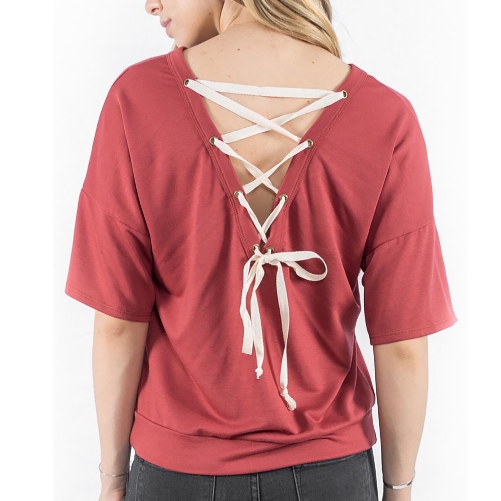 Lace-up Pullover Sweatshirt